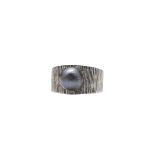 Bague Jonc en or blanc et perle - Castafiore