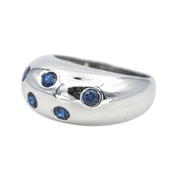 Bague Jonc en or blanc et saphir - Castafiore