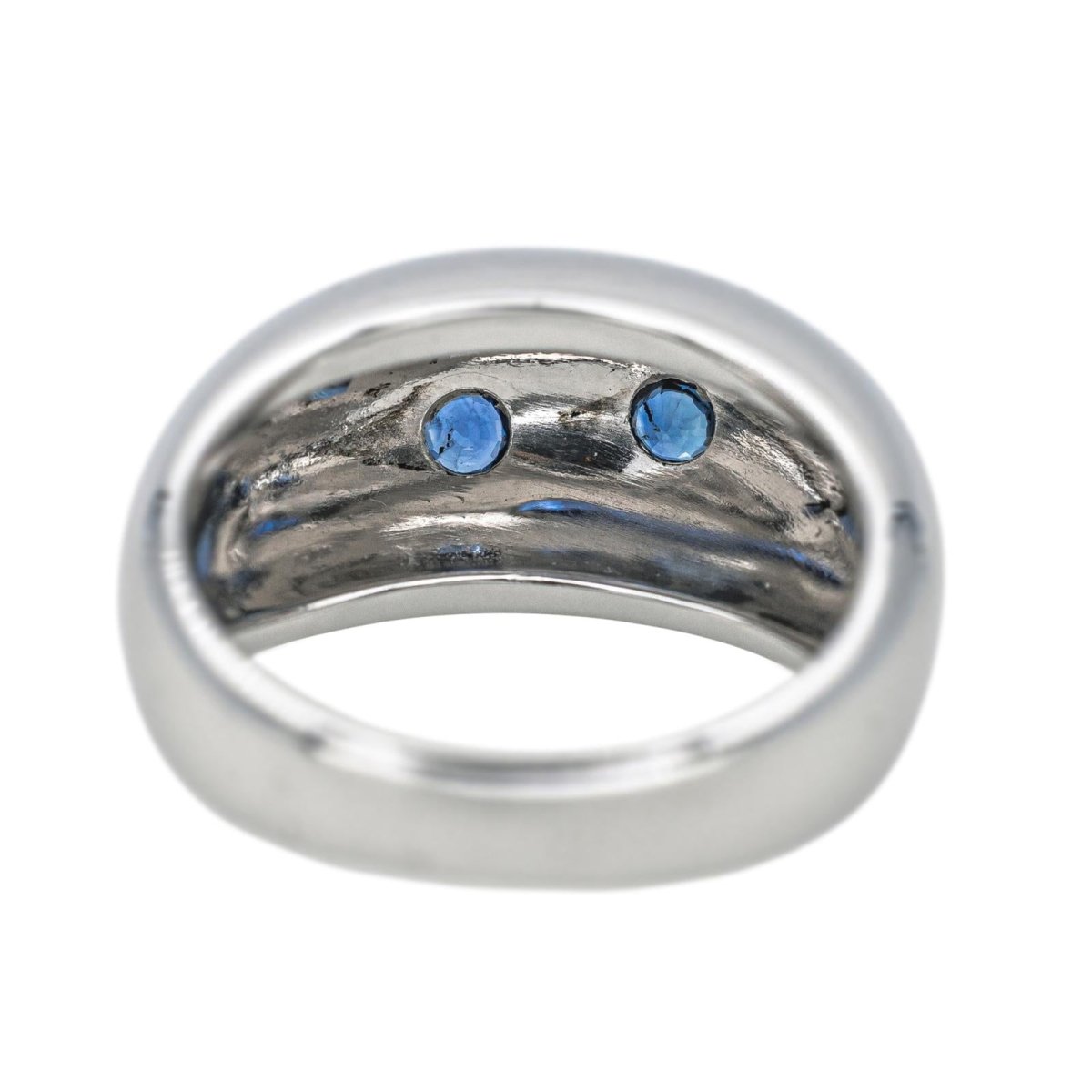 Bague Jonc en or blanc et saphir - Castafiore