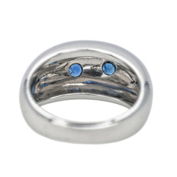 Bague Jonc en or blanc et saphir - Castafiore