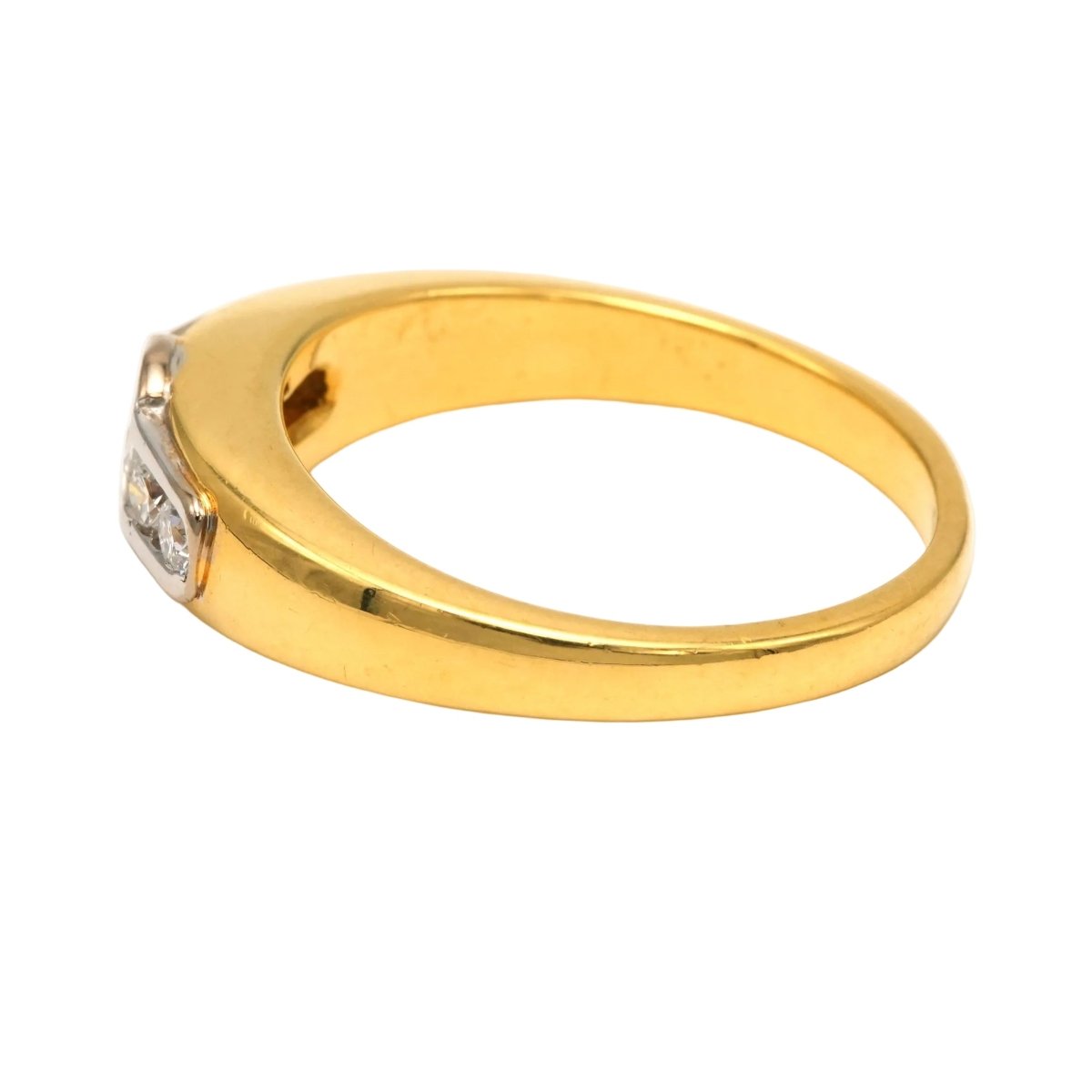 Bague Jonc en or blanc, or jaune et diamants - Castafiore