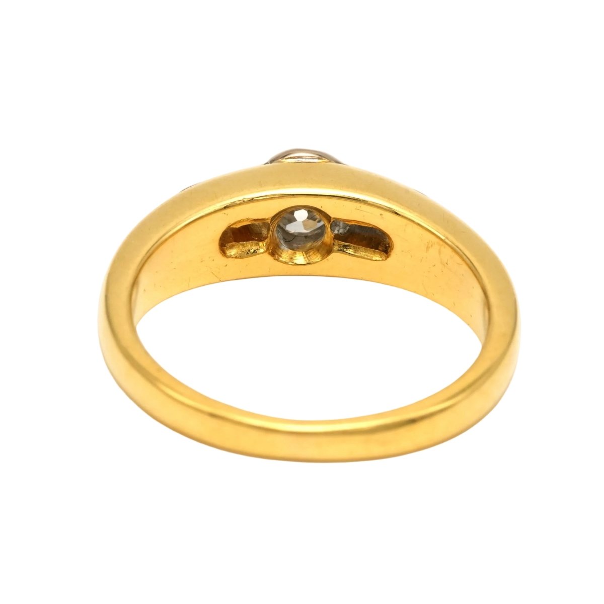 Bague Jonc en or blanc, or jaune et diamants - Castafiore