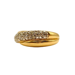 Bague Jonc en or blanc, or jaune et diamants - Castafiore