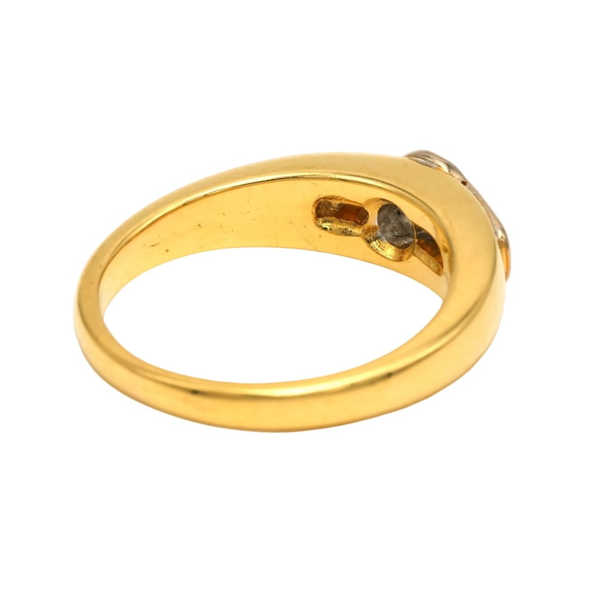 Bague Jonc en or blanc, or jaune et diamants - Castafiore