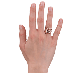 Bague Jonc en or blanc, or jaune, or rose et diamants - Castafiore