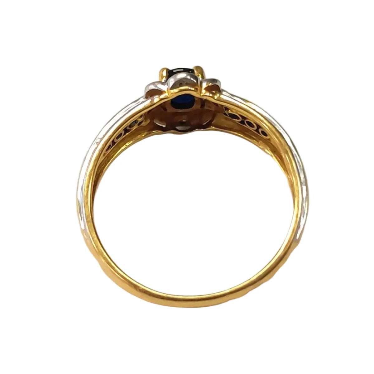 bague Jonc en or blanc, or jaune, saphir et diamants - Castafiore