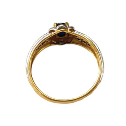 bague Jonc en or blanc, or jaune, saphir et diamants - Castafiore