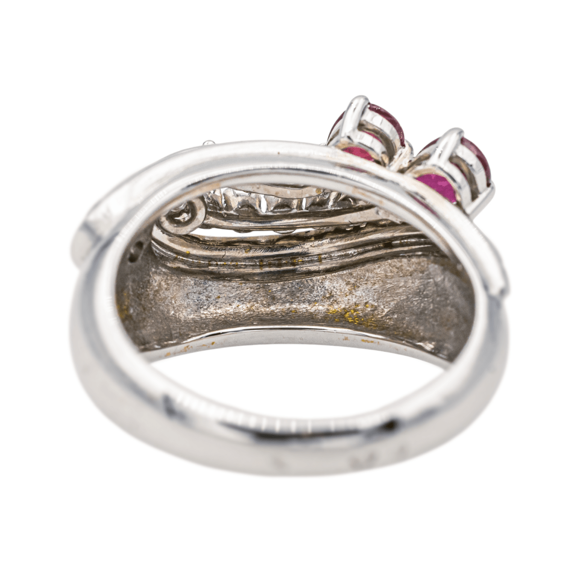 Bague Jonc en or blanc, platine, rubis et diamants - Castafiore