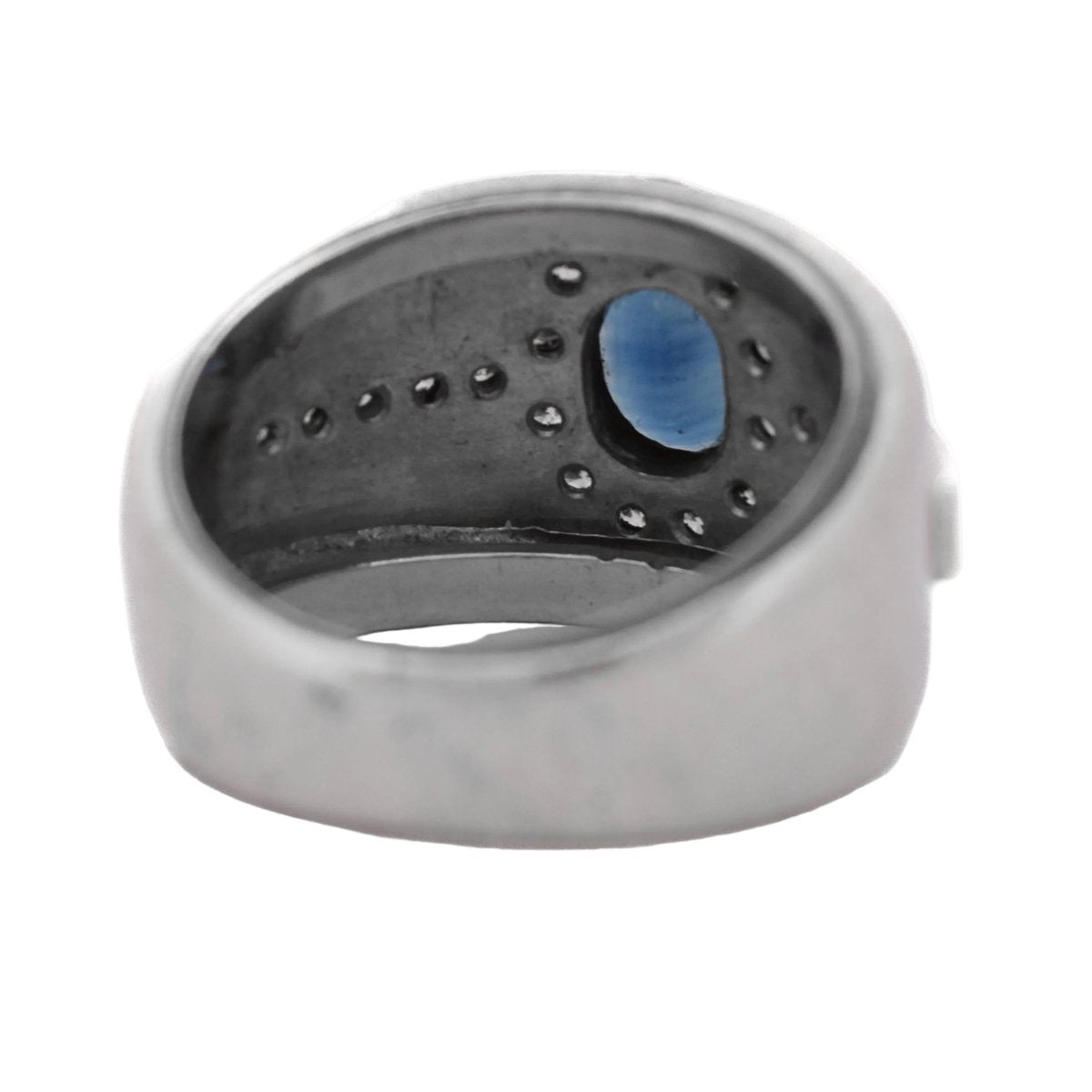Bague Jonc en or blanc, saphir et diamants - Castafiore