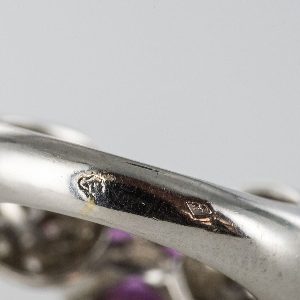 Bague Jonc en or blanc, saphir et diamants - Castafiore