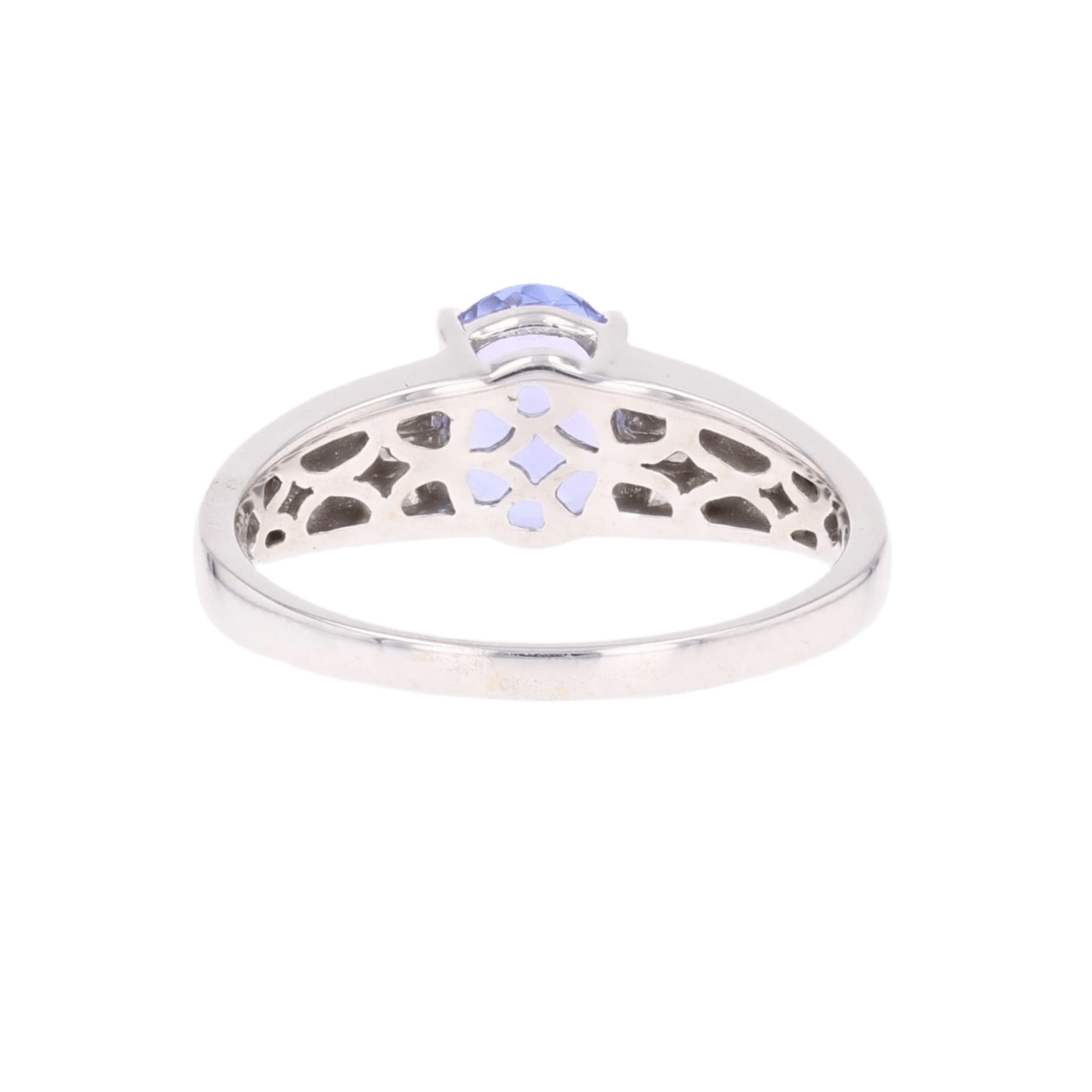 Bague Jonc en or blanc, tanzanine et diamants - Castafiore