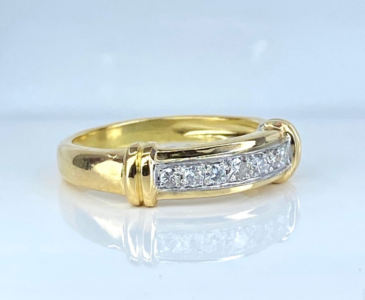 Bague jonc en or et diamants - Castafiore