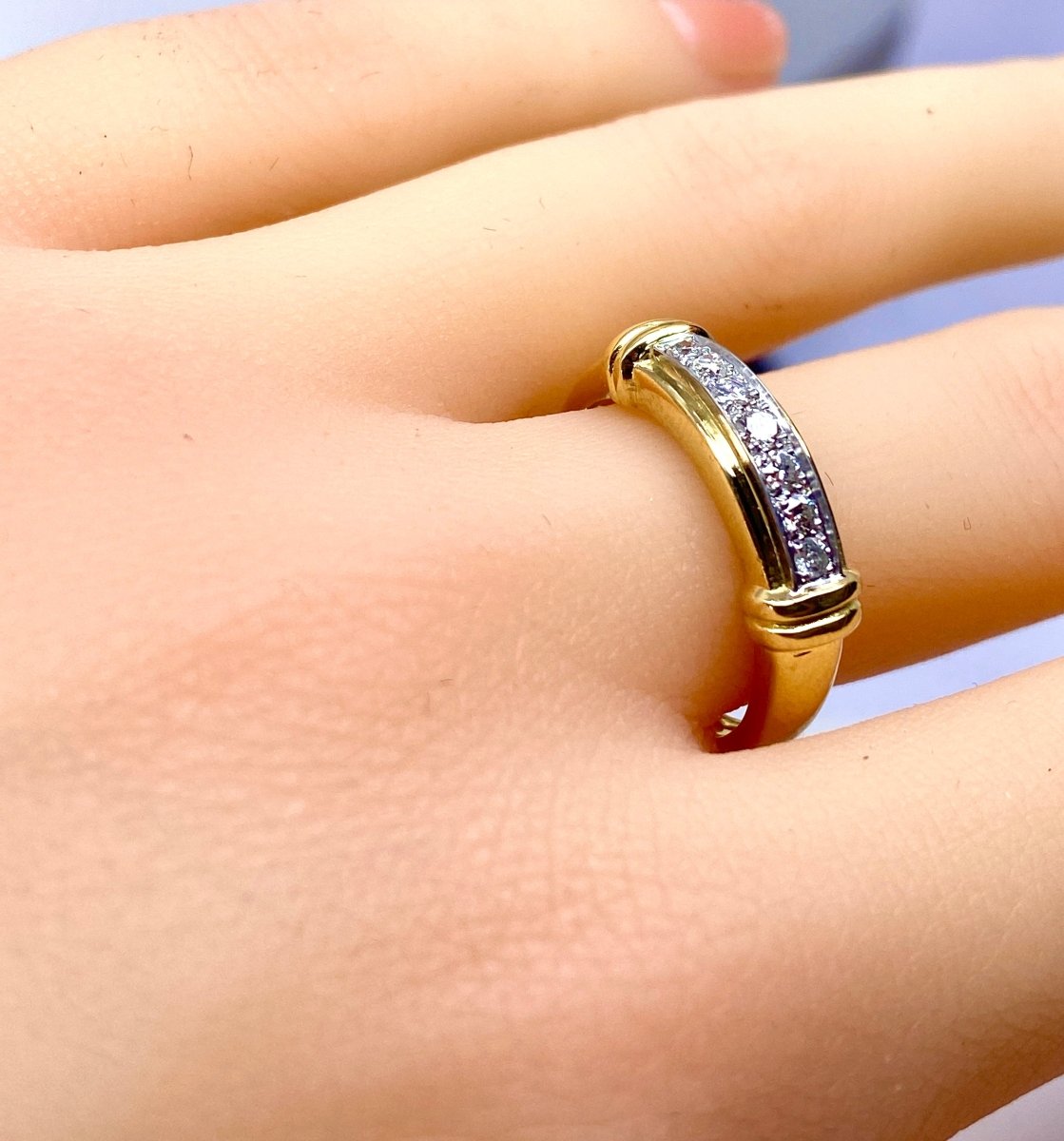 Bague jonc en or et diamants - Castafiore