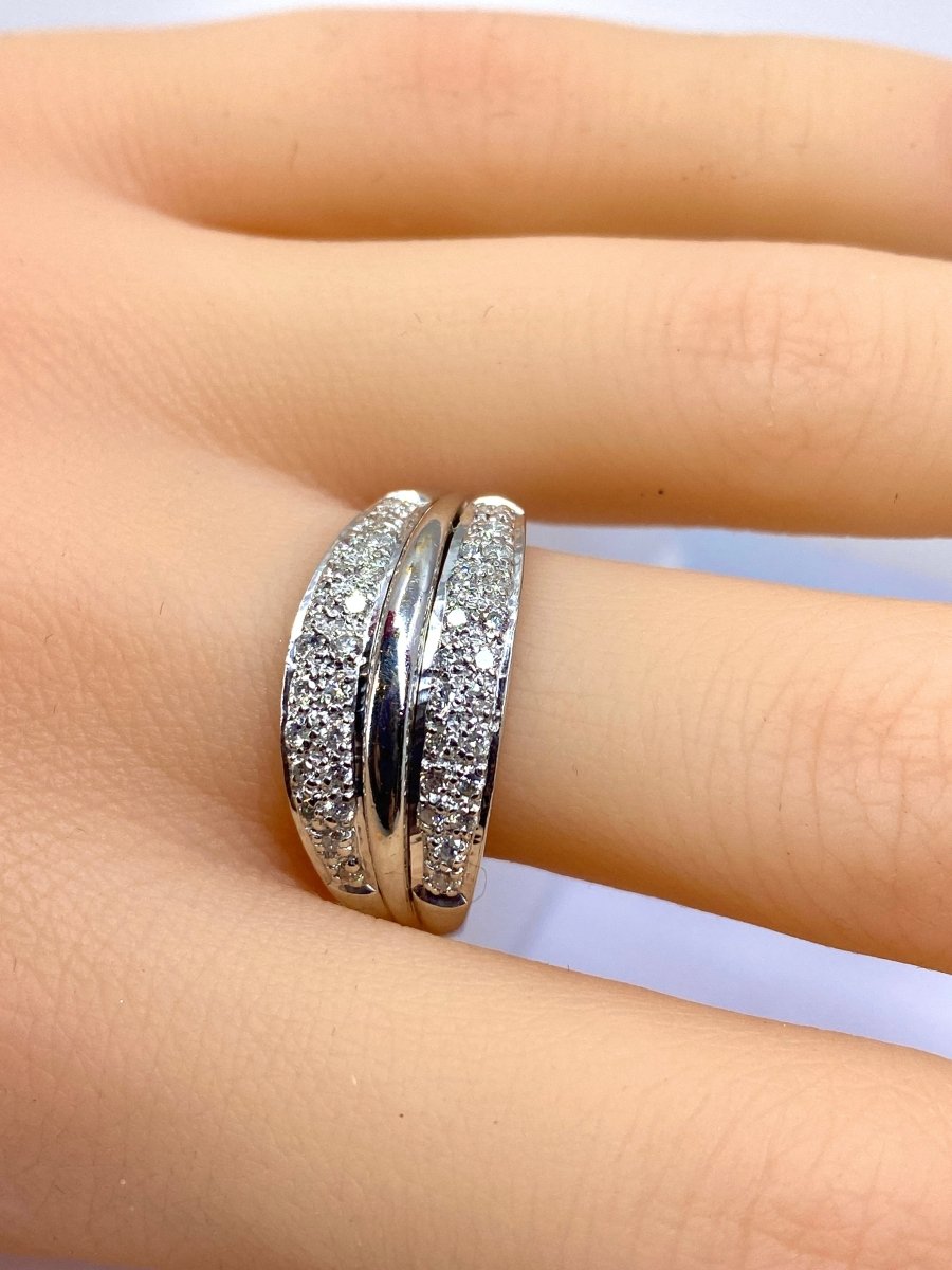 Bague jonc en or et diamants - Castafiore
