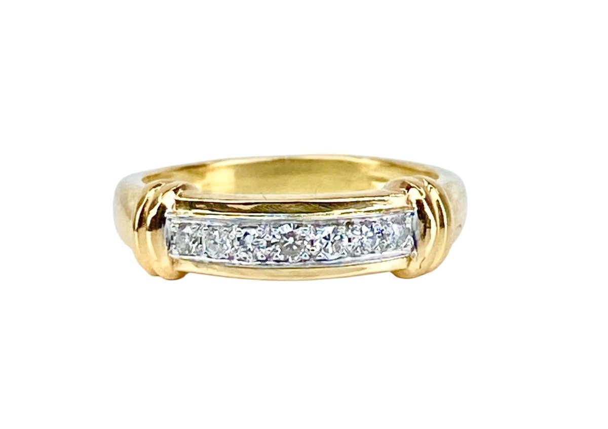Bague jonc en or et diamants - Castafiore