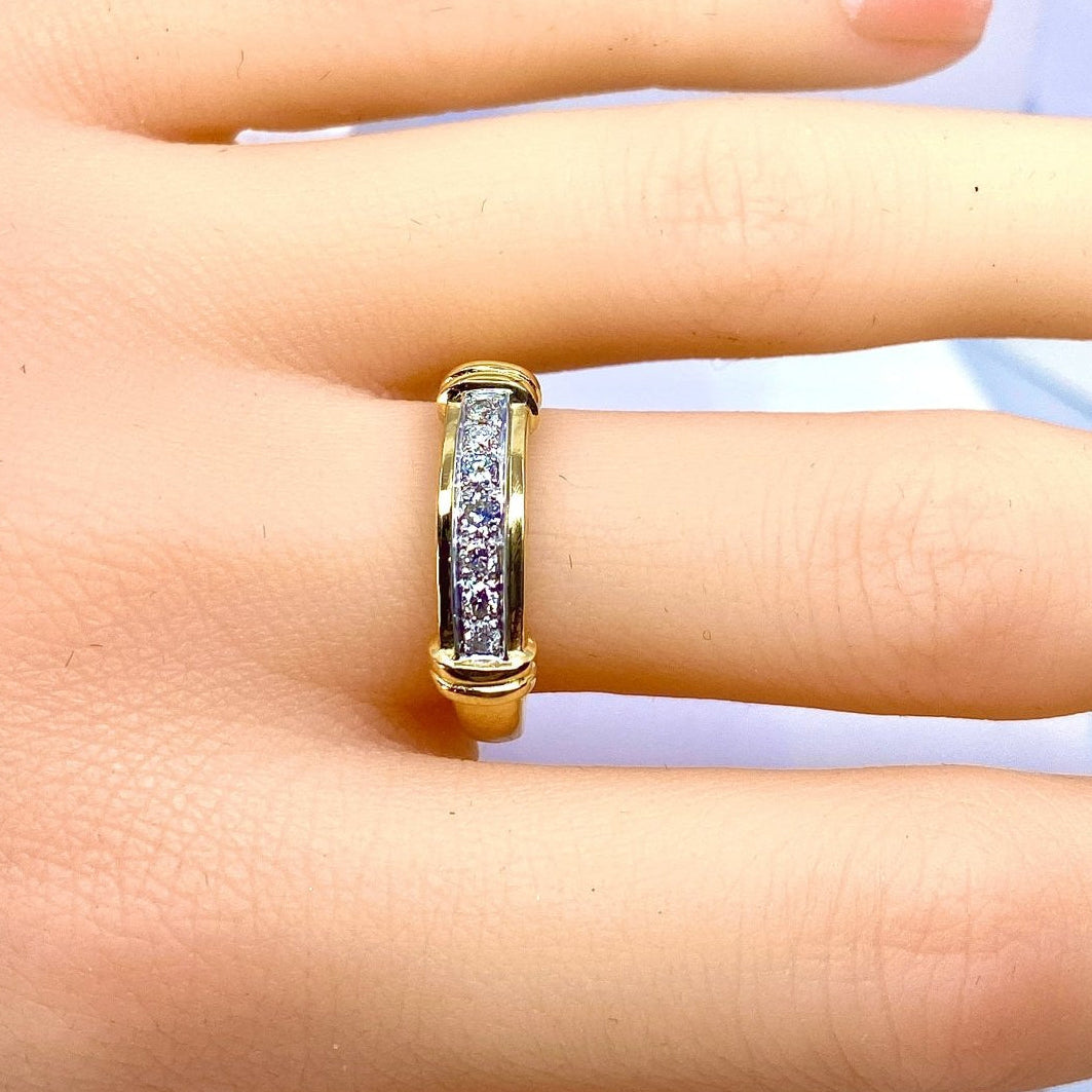 Bague jonc en or et diamants - Castafiore