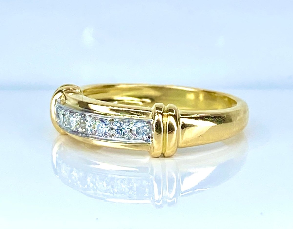 Bague jonc en or et diamants - Castafiore