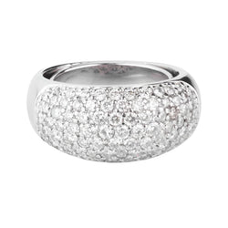 Bague jonc en or gris pavée de diamants - Castafiore