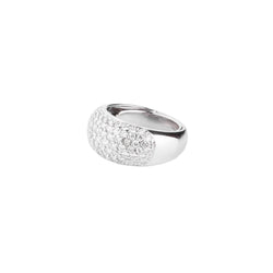 Bague jonc en or gris pavée de diamants - Castafiore