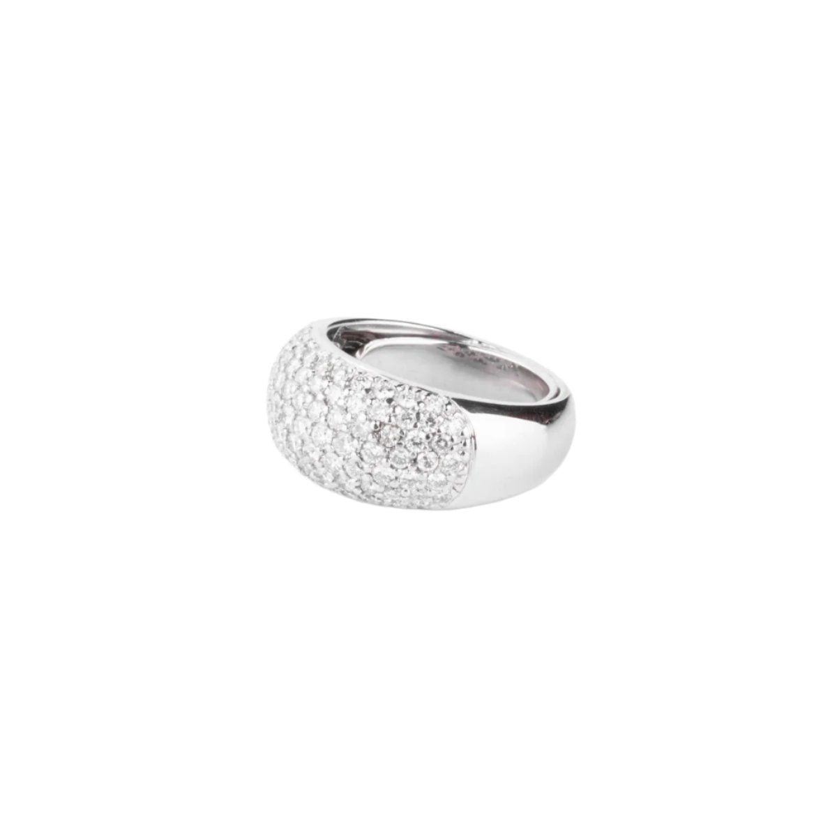 Bague jonc en or gris pavée de diamants - Castafiore