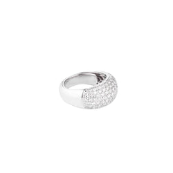 Bague jonc en or gris pavée de diamants - Castafiore