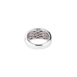 Bague jonc en or gris pavée de diamants - Castafiore