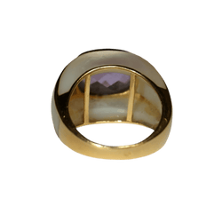 Bague JONC en or jaune, améthyste et nacre - Castafiore