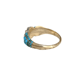 Bague Jonc en or jaune, argent, perles et turquoise - Castafiore