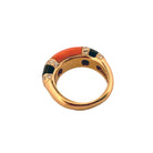 Bague Jonc en or jaune, corail, onyx et diamants - Castafiore