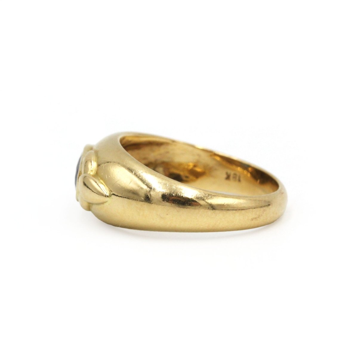 Bague jonc en or jaune, diamant et saphir - Castafiore