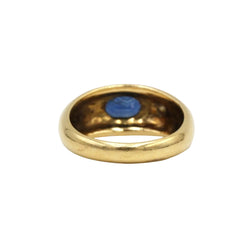 Bague jonc en or jaune, diamant et saphir - Castafiore