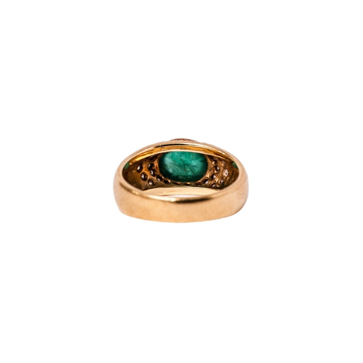 Bague Jonc en or jaune émeraude et diamants - Castafiore