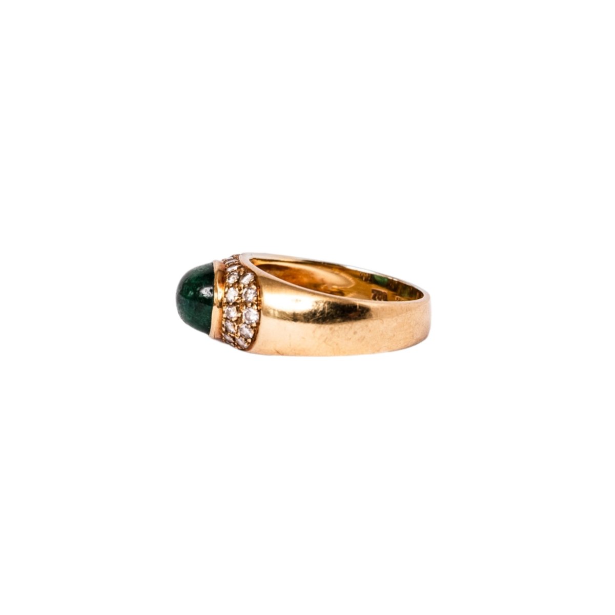 Bague Jonc en or jaune émeraude et diamants - Castafiore