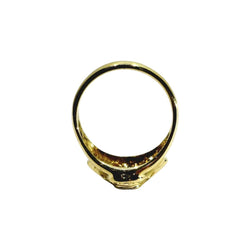 Bague Jonc en or jaune, émeraudes et diamants - Castafiore