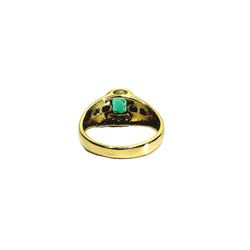 Bague Jonc en or jaune, émeraudes et diamants - Castafiore
