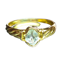 Bague Jonc en or jaune et aigue - marine - Castafiore
