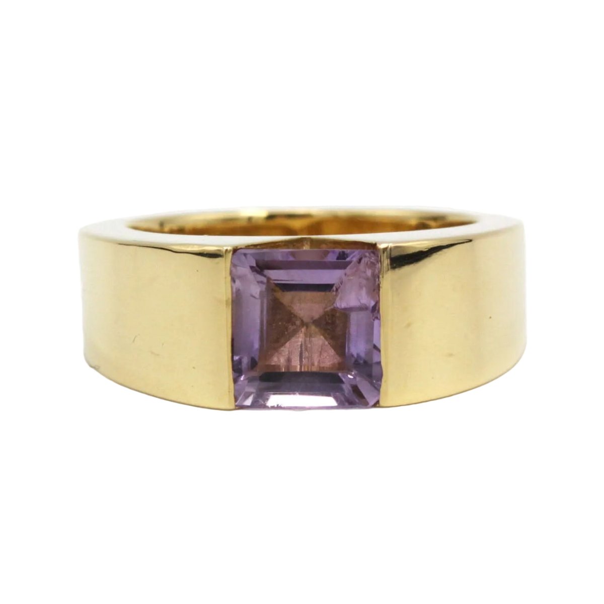 Bague Jonc en or jaune et améthyste - Castafiore