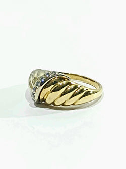 Bague Jonc en or jaune et blanc et diamant - Castafiore