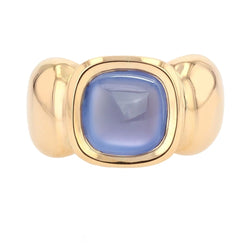 Bague Jonc en or jaune et caclédoine - Castafiore