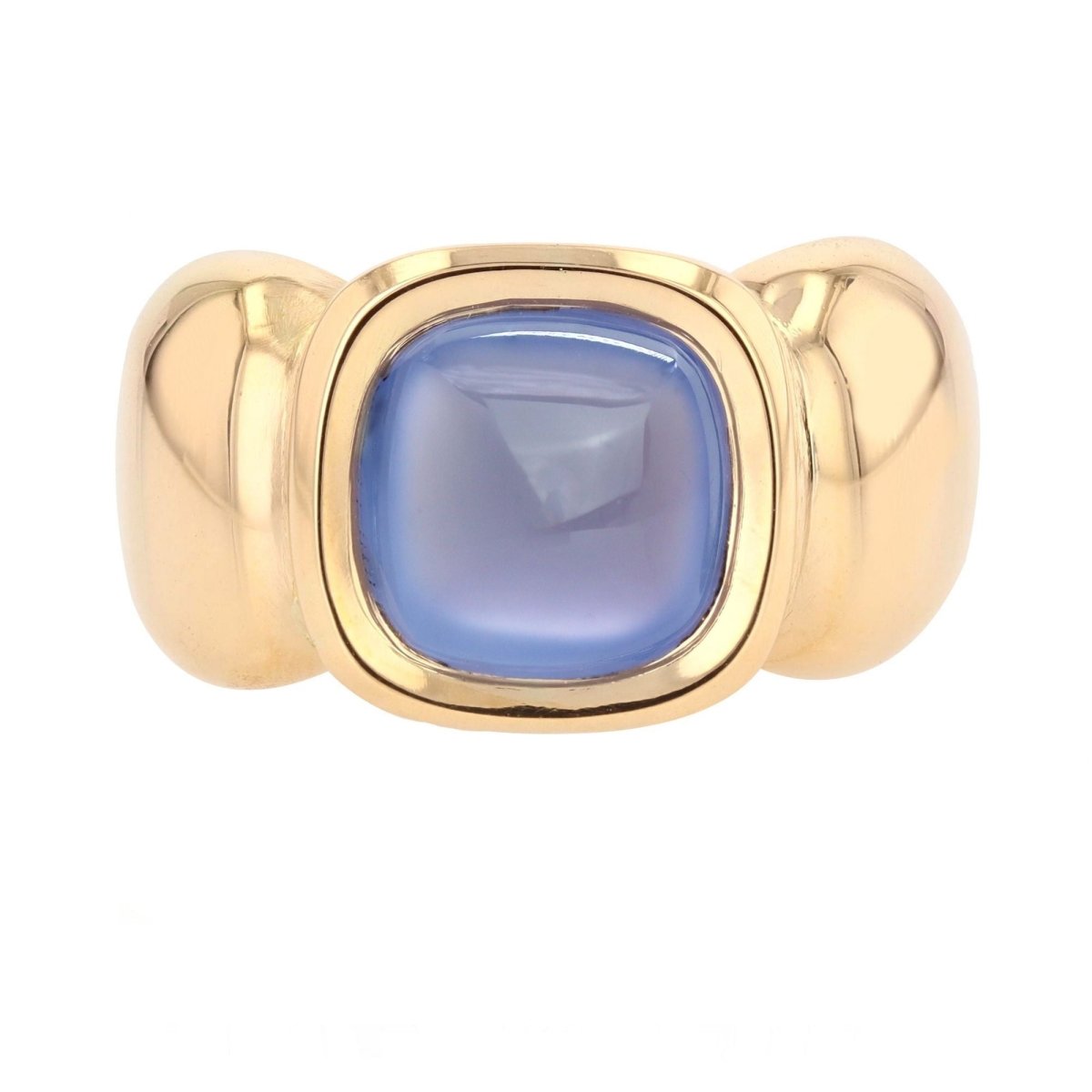 Bague Jonc en or jaune et caclédoine - Castafiore