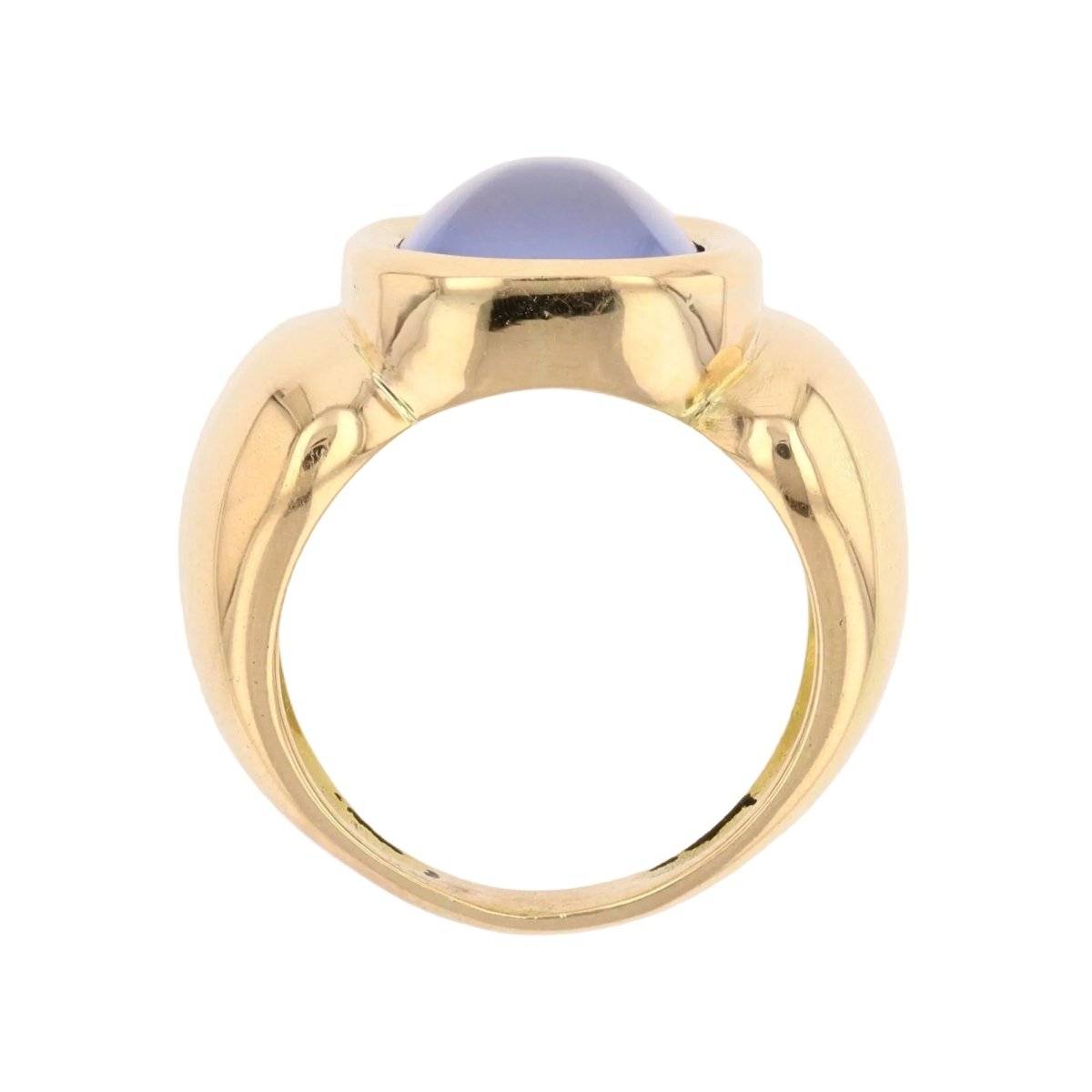 Bague Jonc en or jaune et caclédoine - Castafiore