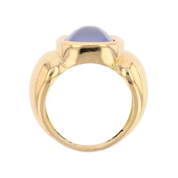 Bague Jonc en or jaune et caclédoine - Castafiore