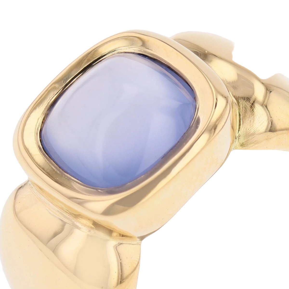 Bague Jonc en or jaune et caclédoine - Castafiore