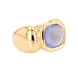 Bague Jonc en or jaune et caclédoine - Castafiore