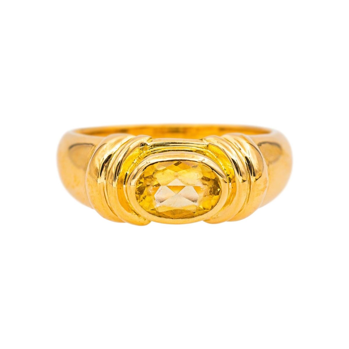 Bague Jonc en or jaune et citrine - Castafiore