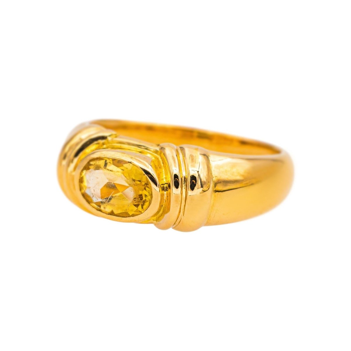 Bague Jonc en or jaune et citrine - Castafiore