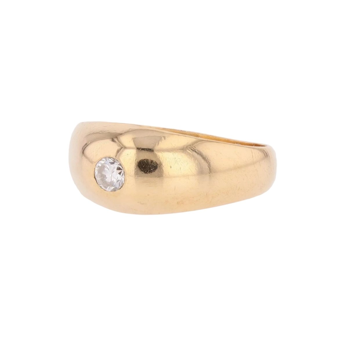 Bague Jonc en or jaune et diamant - Castafiore