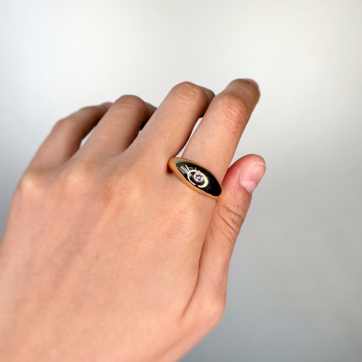 Bague Jonc en or jaune et diamant - Castafiore