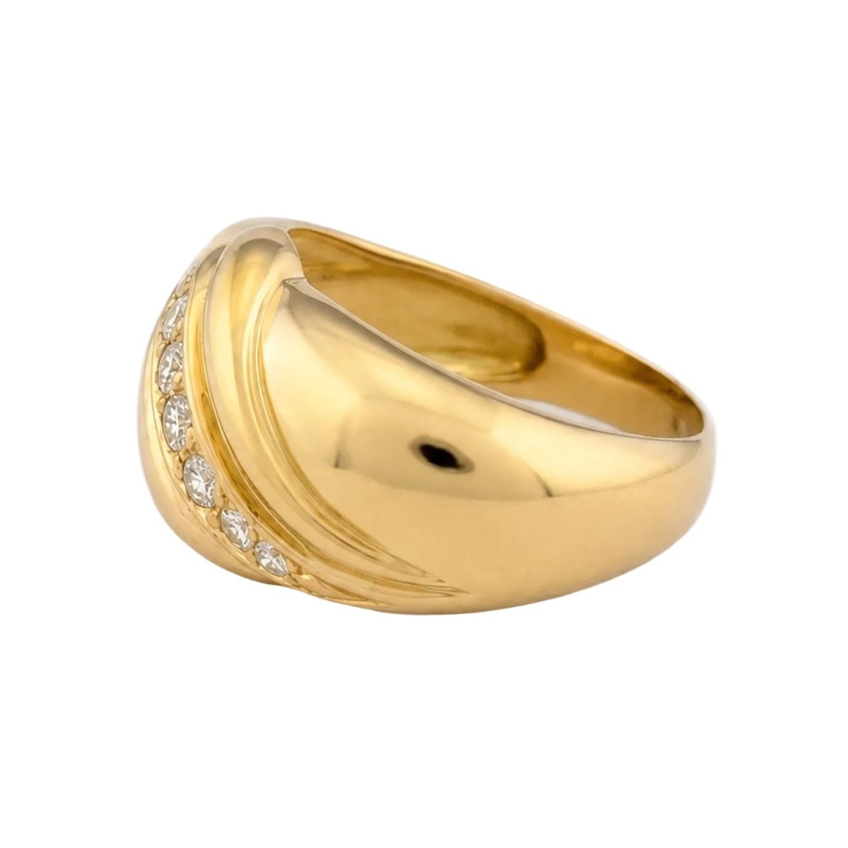 Bague Jonc en or jaune et diamant - Castafiore