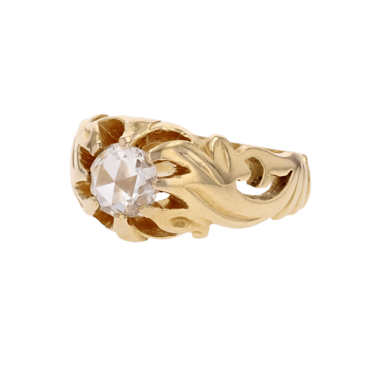 Bague Jonc en or jaune et diamant - Castafiore